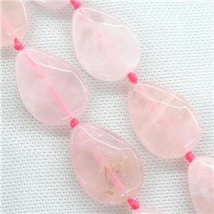 Rose Quartz teardrop beads, approx 25x40mm