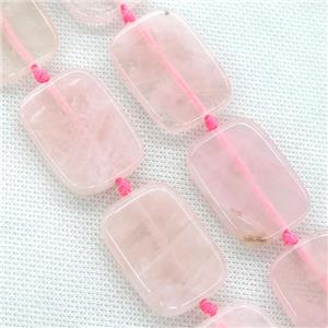 Rose Quartz Beads, rectangle, approx 20x40mm