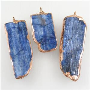 Kyanite pendant, freeform, rose gold, approx 20-50mm