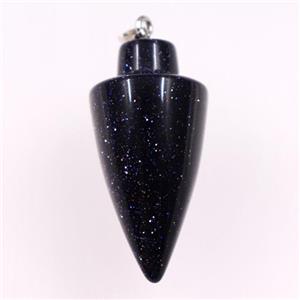 blue sandstone pendants, bullet, approx 18-35mm