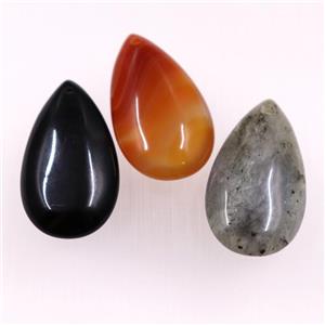 mixed gemstone pendants, teardrop, approx 20-35mm