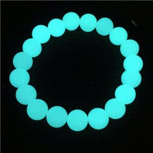 aqua noctilucent stone bracelet, approx 14mm dia