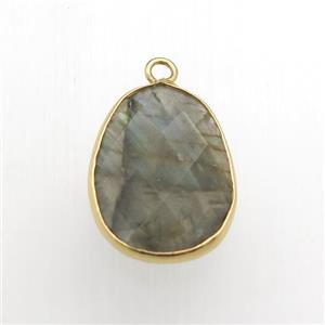 Labradorite teardrop pendants, approx 16-22mm