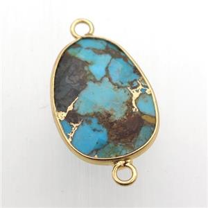 Turquoise teardrop connector, approx 16-22mm