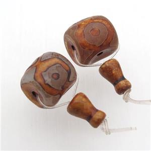 Tibetan Agate Guru Beads, 3holes, approx 17-18mm