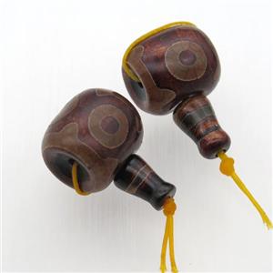 Tibetan Agate Guru Beads, 3holes, approx 18-20mm