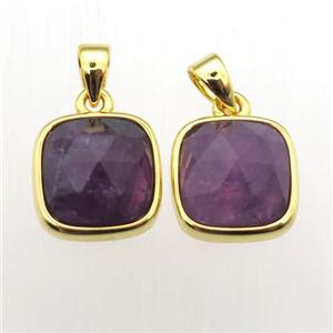 purple Amethyst square pendant, approx 10x10mm