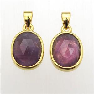 Amethyst oval pendant, approx 9-11mm