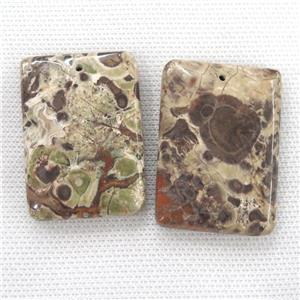 Ocean Jasper rectangle pendants, approx 32-45mm