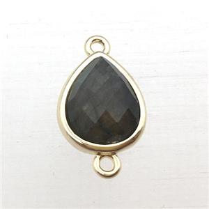 Labradorite teardrop connector, approx 10-12mm