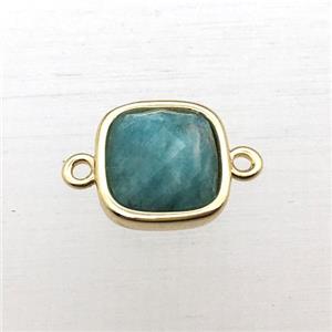 green Amazonite square connector, approx 10x10mm