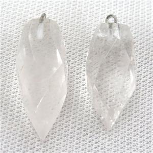 Clear Quartz bullet pendant, approx 15-33mm