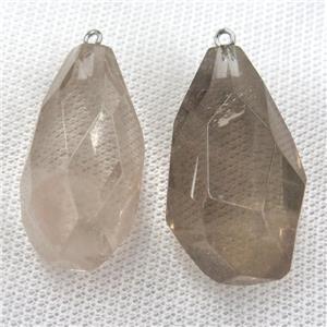 Smoky Quartz pendant, freeform, approx 20-40mm