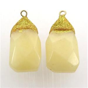 yellow Jade pendant, approx 13-20mm