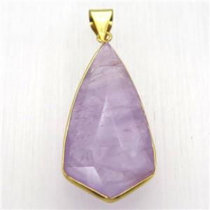 purple Amethyst pendant, teardrop, approx 20-45mm