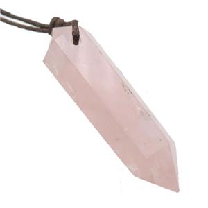 Rose Quartz bullet pendant, approx 13-55mm