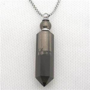 smoke Quartz perfume bottle Necklace, approx 16-60mm