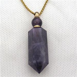 purple Amethyst perfume bottle Necklace, approx 16-60mm