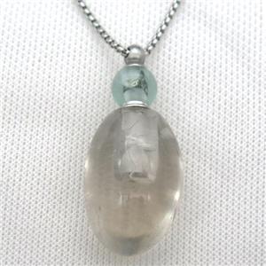 Clear Quartz perfume bottle Necklace, approx 25-50mm