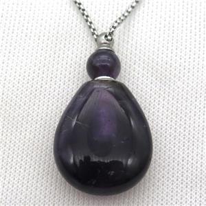 purple Amethyst perfume bottle Necklace, approx 25-50mm