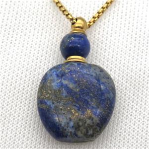 blue Lapis perfume bottle Necklace, approx 28-40mm