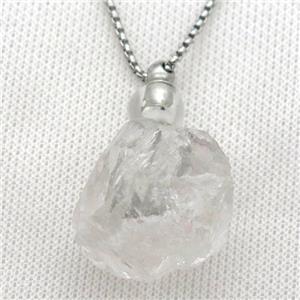 Clear Quartz perfume bottle Necklace, approx 25-40mm