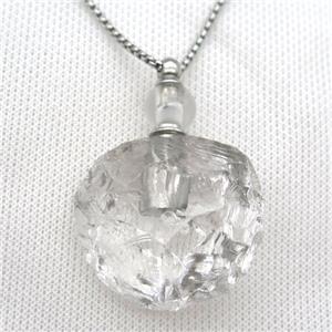 Clear Quartz perfume bottle Necklace, approx 25-40mm