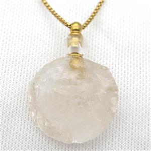 Clear Quartz perfume bottle Necklace, approx 25-40mm