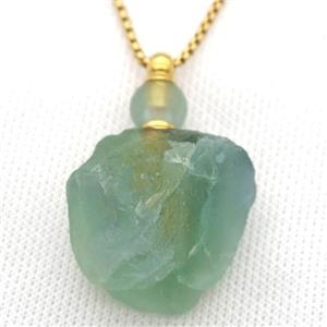 green Fluorite perfume bottle Necklace, approx 25-40mm