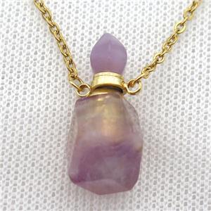 Fluorite perfume bottle Necklace, approx 14-28mm