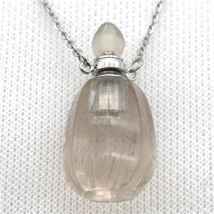 Clear Quartz perfume bottle Necklace, approx 30-40mm