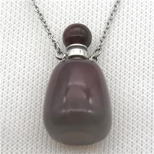 Smoky Quartz perfume bottle Necklace, approx 30-40mm