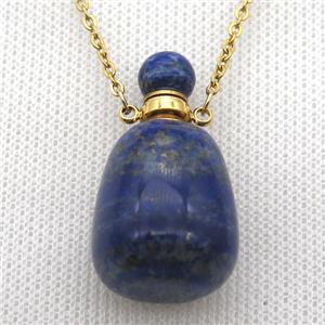 blue Lapis Lazuli perfume bottle Necklace, approx 30-40mm