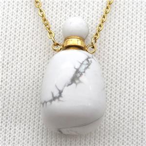 white Howlite Turquoise perfume bottle Necklace, approx 30-40mm