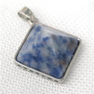 blue spotted jasper pyramid pendant, approx 20mm