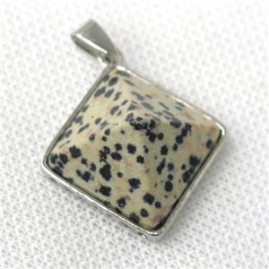 black spotted jasper pyramid pendant, approx 20mm