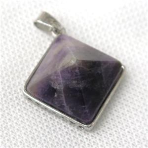 purple Amethyst pyramid pendant, approx 20mm