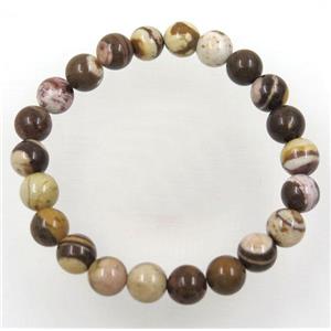 round Australian Zebra Jasper beads bracelet, stretchy, approx 8mm, 60mm dia