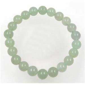 Green Aventurine bead bracelet, round, stretchy, approx 8mm, 60mm dia