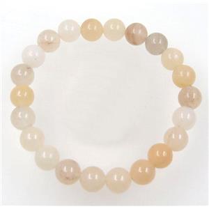 jade bead bracelet, round, stretchy, approx 8mm, 60mm dia