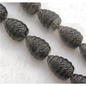 smoky quartz teardrop beads, approx 15x20mm, 15.5 inches