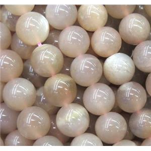 round sunstone beads, pink, AA-Grade, approx 4mm dia