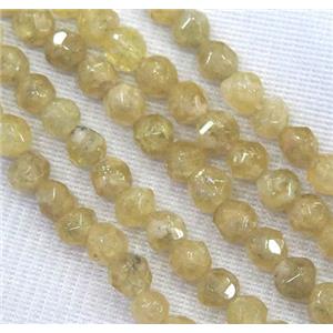 natural Yellow Garnet Beads, faceted freeform, approx 7-8mm dia