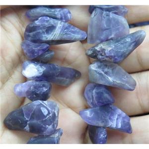 matte amethyst beads, freeform chip, purple, approx 12-30mm