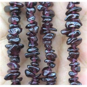 red garnet chip beads, freeform, approx 4-8mm