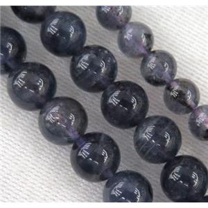 Natural Iolite Beads Inkblue Smooth Round, approx 6mm dia