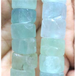 green Fluorite bead, matte, heishi, approx 14-16mm dia