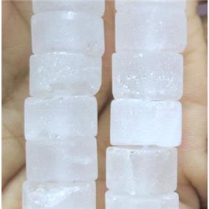 matte clear quartz heishi beads, approx 14-16mm dia