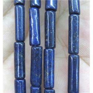 blue Lapis Lazuli tube beads, approx 4x13mm