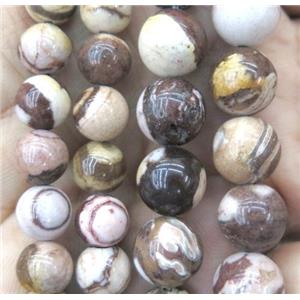 Australian Zebra Jasper bead, round, approx 6mm dia